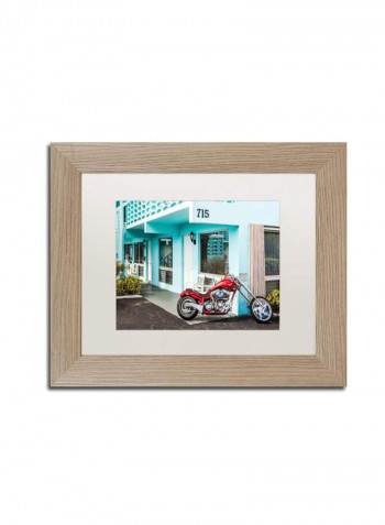 Red Motorcycle Framed Wall Art Multicolour 11 x 14inch