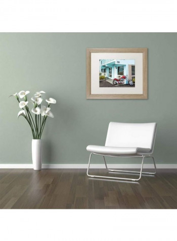 Red Motorcycle Framed Wall Art Multicolour 11 x 14inch