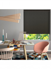 Single Mist Solar Non-Blackout Roller Blind Black 160x175cm