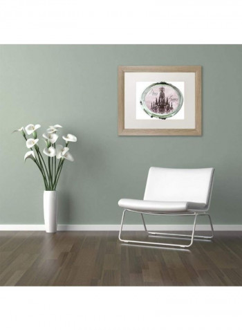 Paris In Frames 4 Framed Wall Art Blue/Gold 11 x 11inch