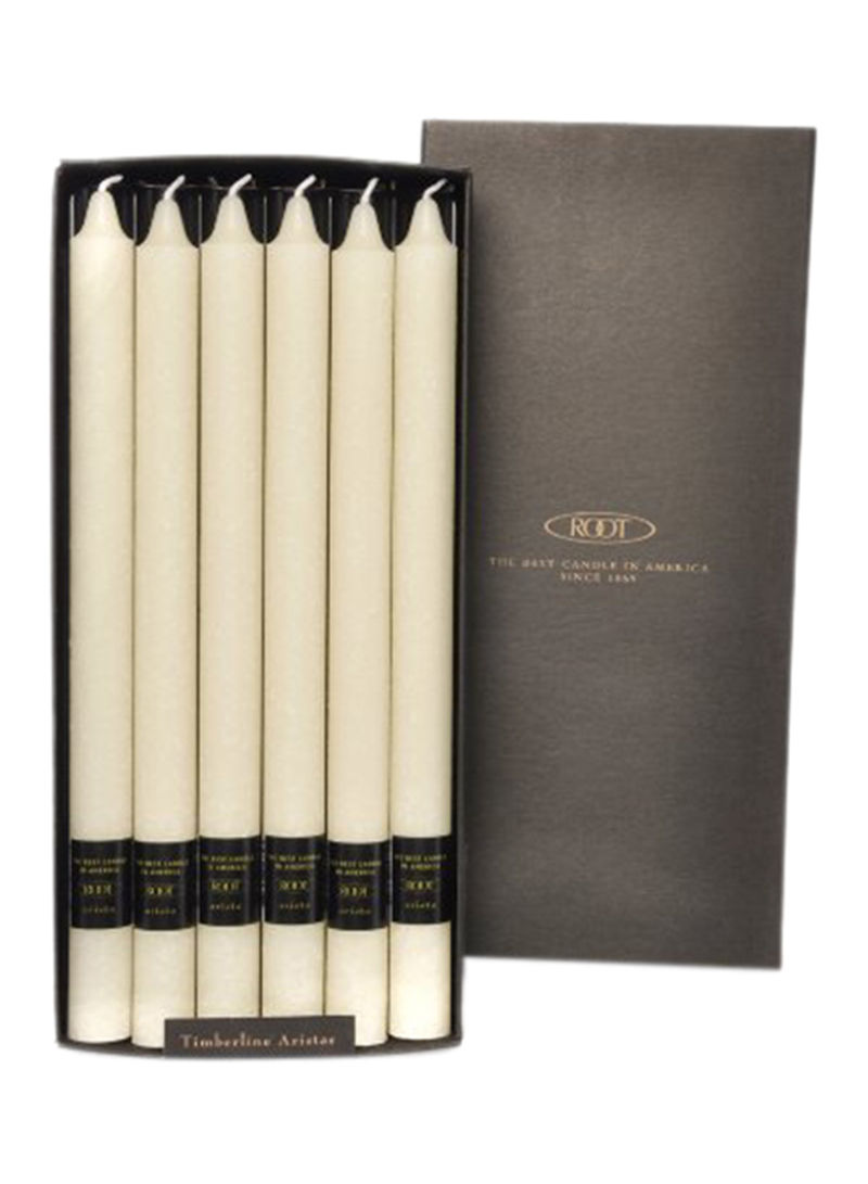 12-Piece Unscented Arista Timberline Dinner Candle Set Ivory