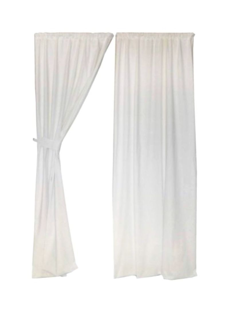 2-Piece Decorative Curtain With Tieback Set Ivory 11x13x1.5inch