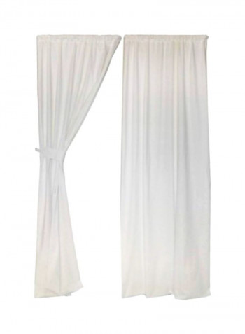 2-Piece Decorative Curtain With Tieback Set Ivory 11x13x1.5inch