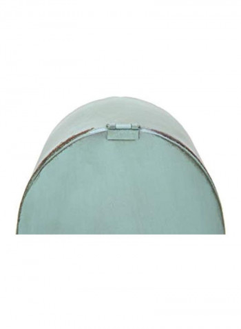 Metal Mantel Clock Blue/Beige/Black 3.75x9.5x8.5inch