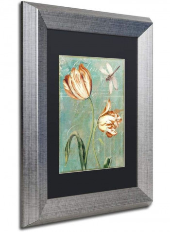 Tulips Ablaze I Framed Wall Art Green/Red 11 x 14inch
