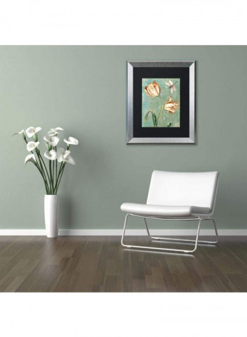 Tulips Ablaze I Framed Wall Art Green/Red 11 x 14inch
