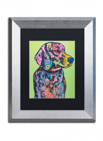 Hank B 19 Silver Framed Wall Art Multicolour 11 x 14inch