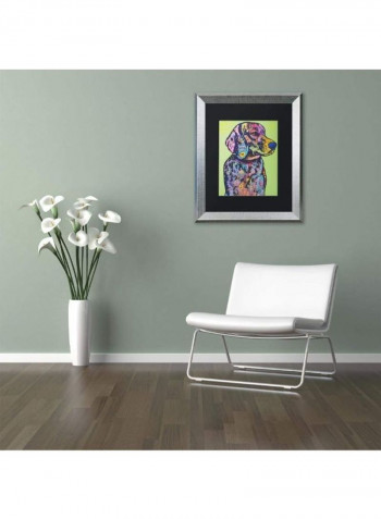 Hank B 19 Silver Framed Wall Art Multicolour 11 x 14inch