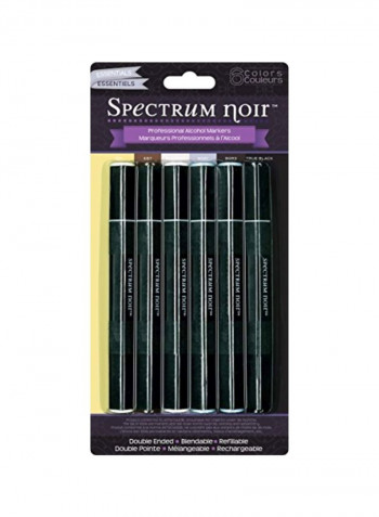 6-Piece Spectrum Noir Marker Black