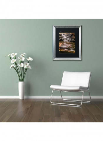 Hidden Falls 2 Silver Framed Wall Art Multicolour 11 x 14inch