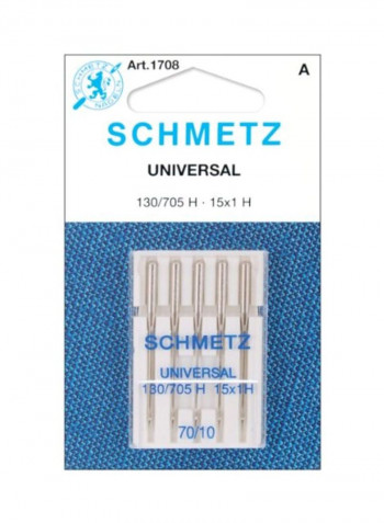 25-Piece Sewing Machine Universal Needle Silver 6x4x0.5inch