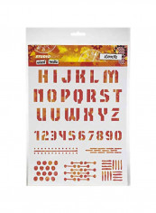 Mixed Media Stencil Orange/Yellow/White