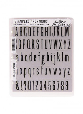 Tim Holtz Cling Rubber Stamp Set - Tall Text Grey/Black