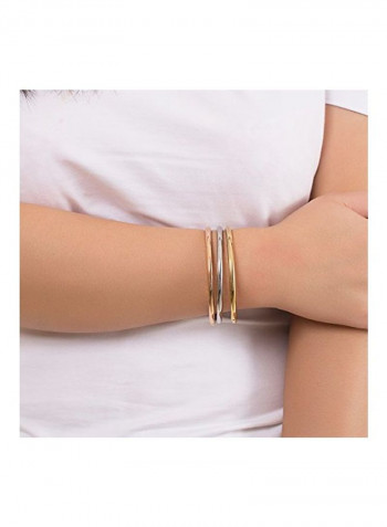 Stainless Steel Oval Tiny Bangle Bracelet