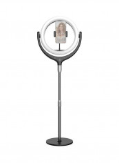 LED Selfie Round Light with Phone Clip White/Black