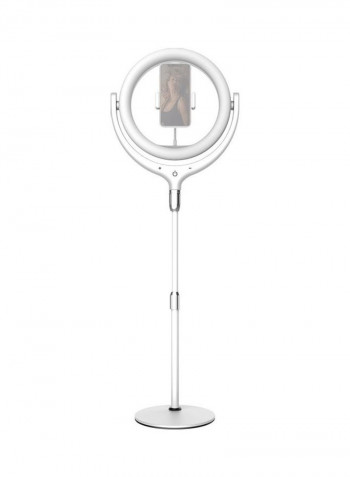 LED Selfie Round Light with Phone Clip White