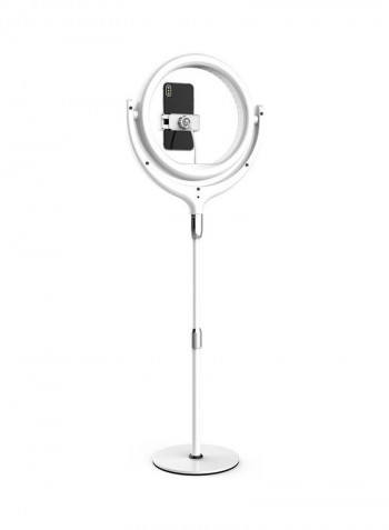 LED Selfie Round Light with Phone Clip White