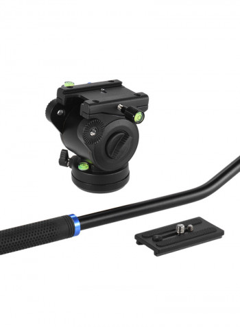 Fluid Drag Tilt Hydraulic Damping Head Black