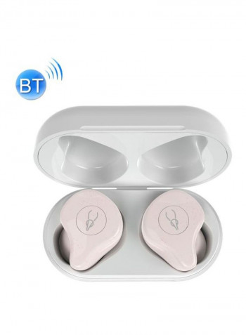 Bluetooth In-Ear Earbuds With Mic White/Pink