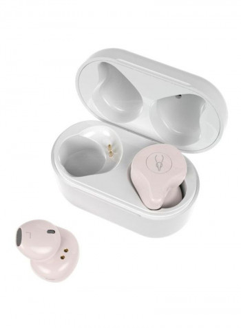 Bluetooth In-Ear Earbuds With Mic White/Pink
