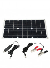 Solar Panel With Battery Charger Injector And USB Interface Black/White/Silver