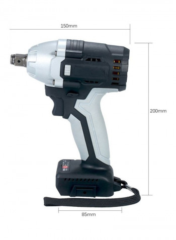 Cordless Electric Impact Wrench with Chuck 980 Torque and 2 Battery Multicolour