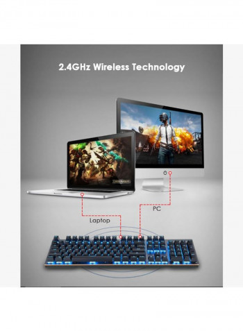 High Grade Wireless Gaming Keyboard 47.0X18.0X6.6centimeter Black
