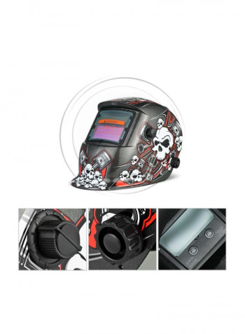 Solar Power Auto Darkening Welding Helmet Black/White 33.5x23.9x24.6centimeter