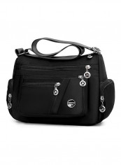 Women's Retro Solid Large Capacity Casual Bag Black