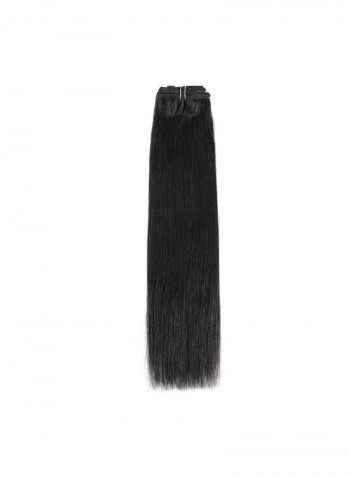 8-Piece Medium Straight Hair Extension Set Black 16inch