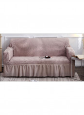 Modern Style Solid Pattern Sofa Slipcover Coffee 230-300centimeter
