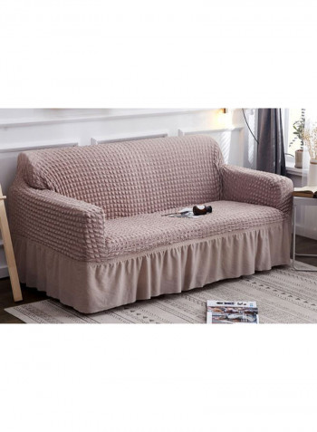 Modern Style Solid Pattern Sofa Slipcover Coffee 230-300centimeter