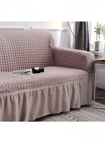 Modern Style Solid Pattern Sofa Slipcover Coffee 230-300centimeter