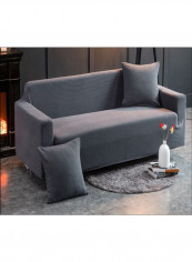Modern Style Solid Pattern Sofa Slipcover Grey 215 x 300centimeter
