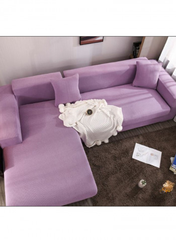Nordic Style Solid Sofa Slipcover Purple 235-300centimeter