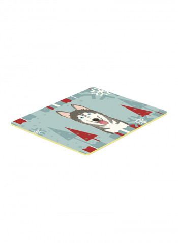 Winter Holiday Alaskan Malamute Kitchen/Bath Mat Multicolour 11 x 11inch