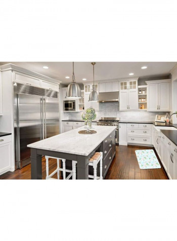 Flowers And Swirls Kitchen Mat Multicolour 11 x 11inch