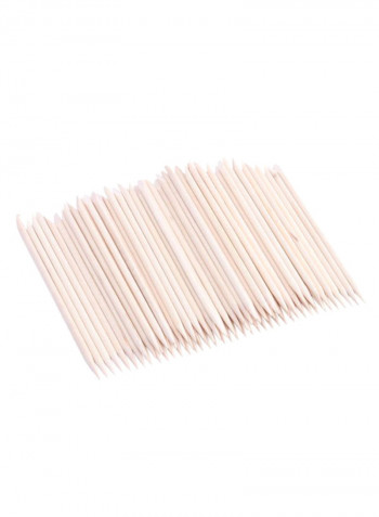 2000-Piece Cuticle Pusher Remover Nail Stick Set Beige 120millimeter
