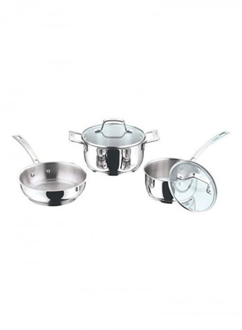 3-Piece Stainless Steel Cookware Set Silver 16, 20, 20cm