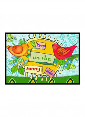 Keep On The Sunny Side Indoor/Outdoor Mat Multicolour 11 x 11inch