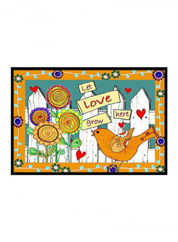Let Love Grow Here Indoor/Outdoor Mat Multicolour 11 x 11inch