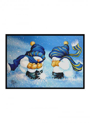We Believe In Magic Snowman Indoor/Outdoor Mat Multicolour 11 x 11inch