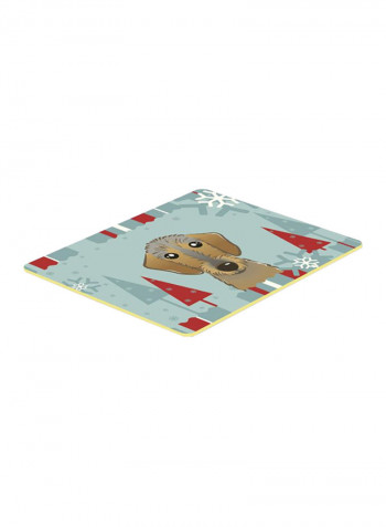 Winter Holiday Wirehaired Dachshund Kitchen/Bath Mat Multicolour 11 x 11inch