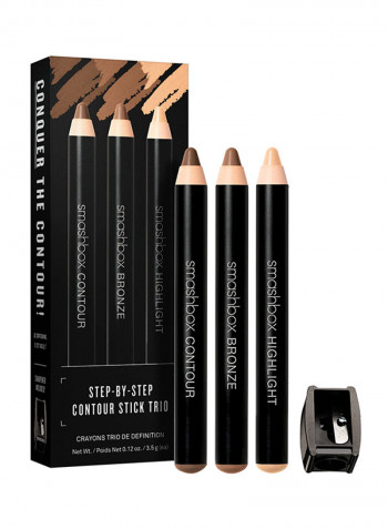 3-Piece Step-By-Step Trio Contour Stick Set Creamy Contour/Bronze/Highlight