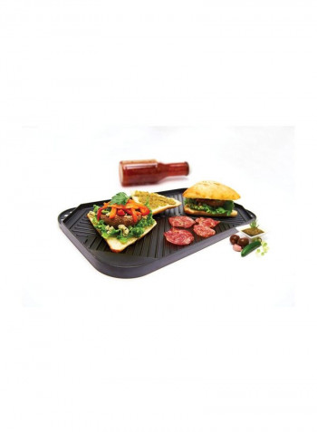 Non-Stick Aluminum Grill Griddle Black 19x10.7inch