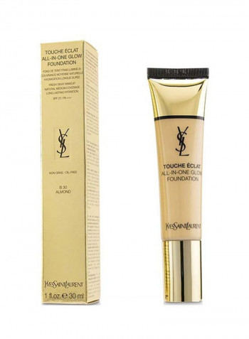 Touche Eclat All In One Glow Foundation SPF23 B30 Almond