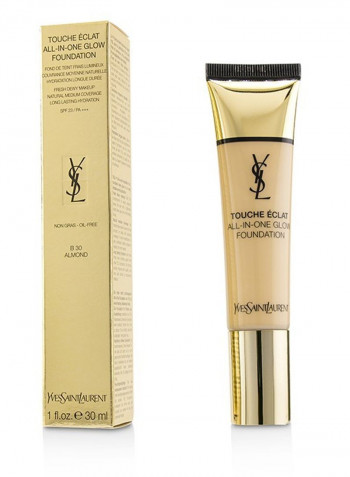 Touche Eclat All In One Glow Foundation SPF23 B30 Almond