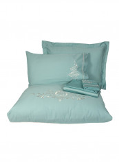 6-Piece Şah Ecolarge Duvet Cover Set Cotton Turquoise Double