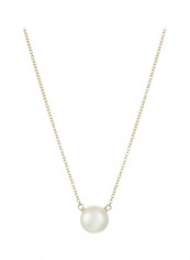 925 Sterling Silver 14 Karat Gold Plated Pearl Pendant Necklace