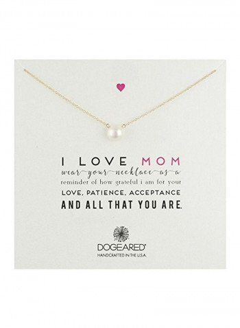 925 Sterling Silver 14 Karat Gold Plated Pearl Pendant Necklace